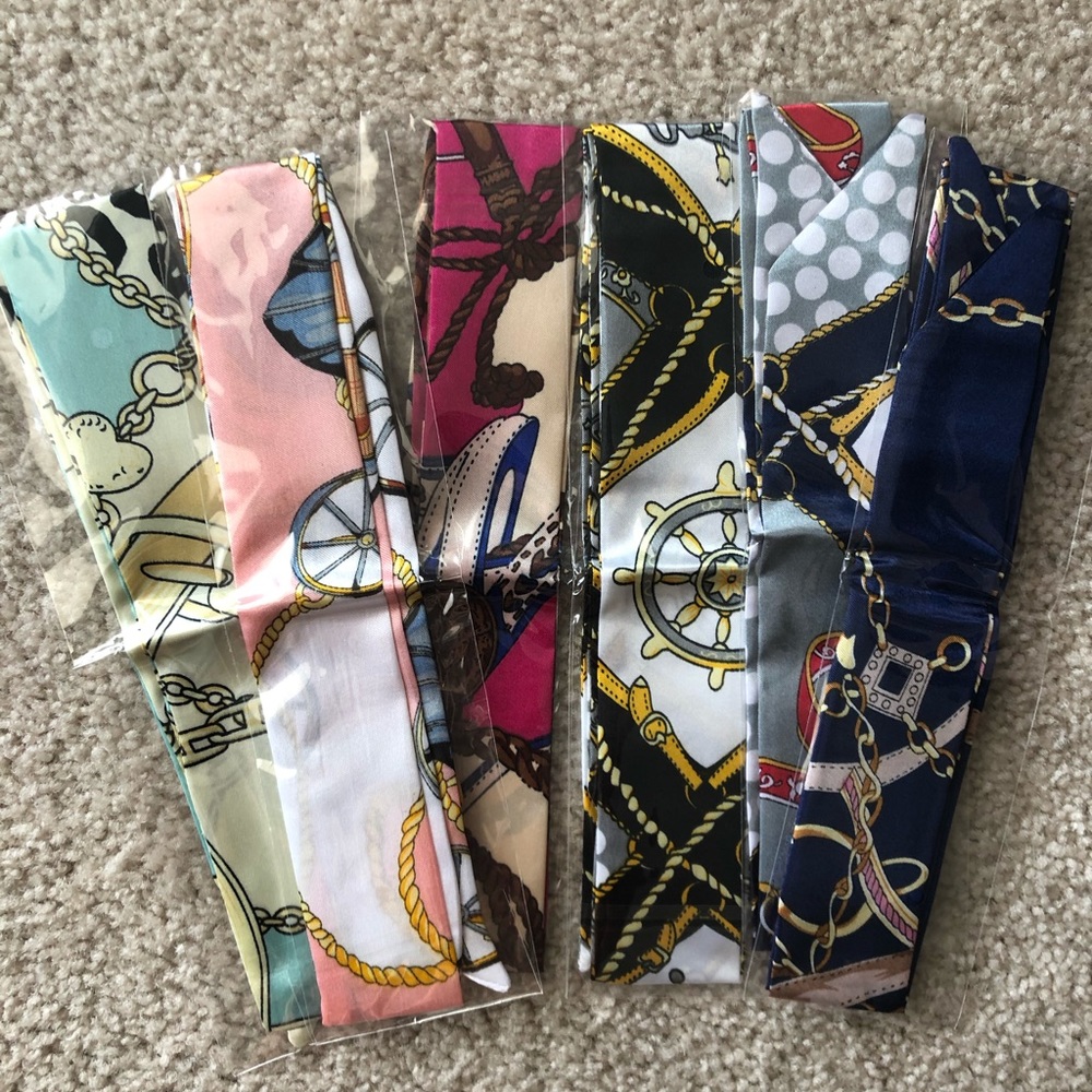 Bundle of 6 ribbon scarves
